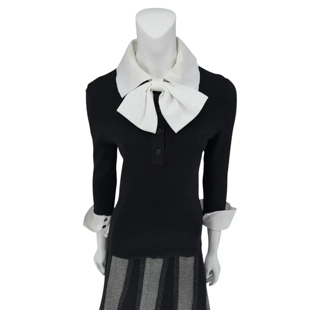 Chanel Sweater With Removable Bow - Size 42